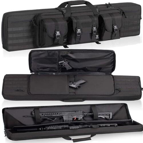 47inch/36inchLong Rifle Case Ourdoor Tactical Double Rifle Pistol Bag for Rifle Storage Transportation Lockable Carbine Gun Case