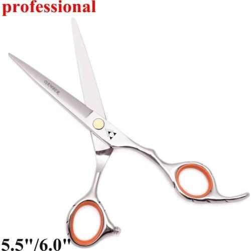 5.5 6.0 Professional Hairdressing Scissors Thinning Hair Scissors Cutting Barber Hair Shears Japanese 440C Scissors Set 1009
