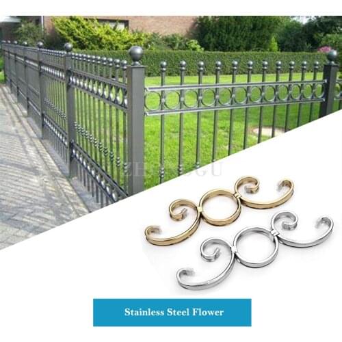 1 Piece Courved Stainless Steel Flower European Art Door Decoration Accessories Guardrail Window Fence Flower Metal Work