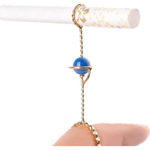 Blue Earth Cigarette Holder Ring Rack Metal Finger Clip Women Men Slim Cigarettes Smoking Accessories