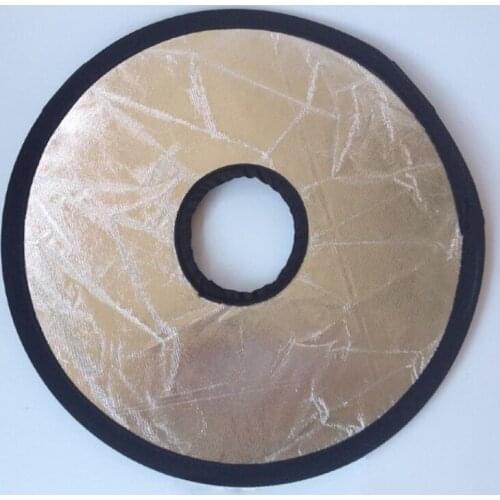 F3MA 30cm/11.8" Portable Folding Light Reflector 2-in-1 Silver Gold Collapsible Reflector with Hole for Photography Outdoor