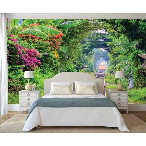 Custom 3D Photo Wallpaper Romantic Railway Wall Decoration Poster Art Removable Wall Mural Wall Stickers