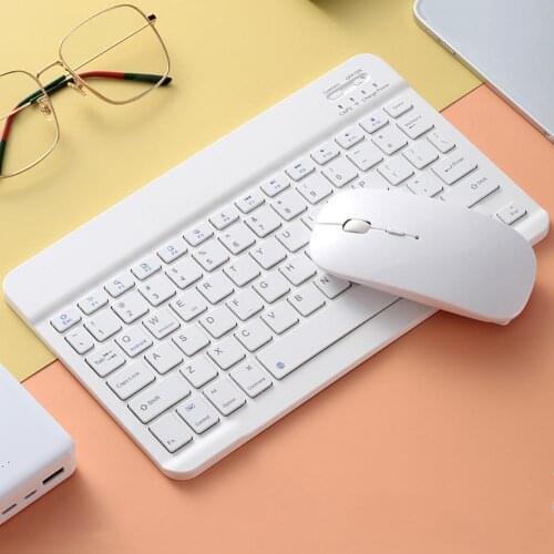 Mini Wireless Bluetooth Keyboard For Tablet iPad iPhone Rubber Keycaps Rechargeable Keyboard For Smartphone Android IOS Windows