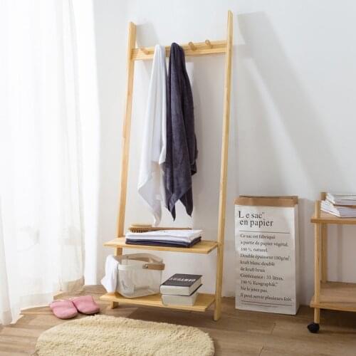Creative solid wood floor Coat Racks stand ladder shape Nordic brief hat display clothes rack clothes hanger stand books shelves