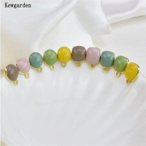 Fashion 1cm 10mm DIY Earring Alloy Drip Oil Pendant Accessories Handmade Material 10PCS