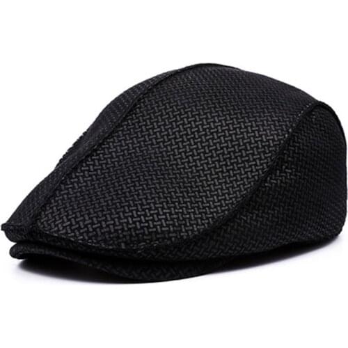 Mens Fur Hat Winter Male Real Leather Fur One Warm Beret Elderly Handmade Plaid Retro Distressed Caps With Earflaps Dad Gift