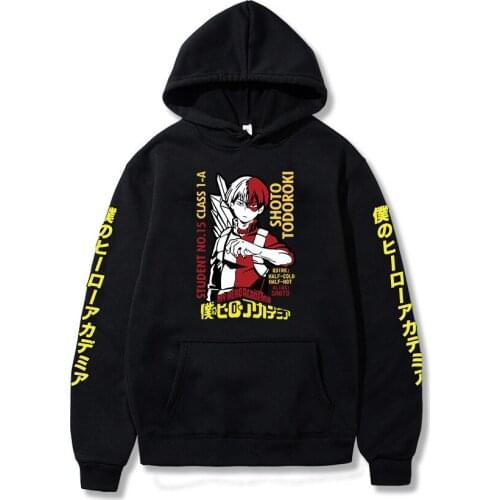 Men Hoodie my hero academia Shoto Todoroki Hoodies Streetwear Pullover Men Fashion Hip Hop Hoodie