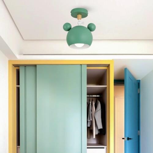 Nordic Mickey Chandelier Colorful Metal Hanging Lamp Lights for Childrens Room Bedroom Lighting Boys and Girls Light Fixtures