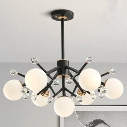 Nordic LED Crystal Chandeliers Light Fixture For Living room Bedroom Modern Pendant Chandelier Lamp suspension luminaire