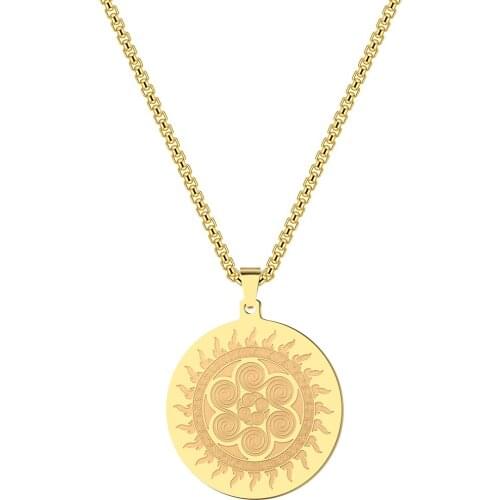 Kinitial New Round Sun Pendant Necklace Fashion Spiral whirl pendant Best Friend Forever Friendship BFF Men Women Charm Chokers