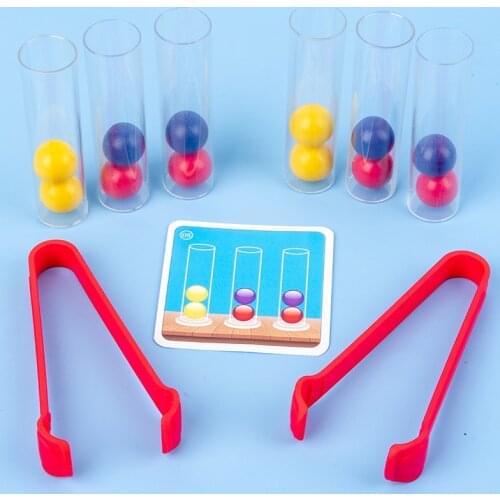 Clip beads Test tube toy children logic concentration fine motor training game Montessori teaching aids educational toy for kids