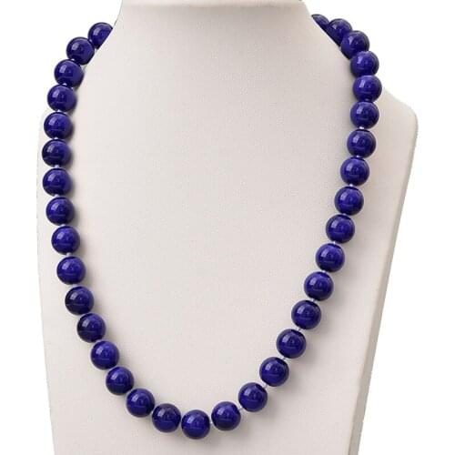Wholesale 10mm Deep Blue Shell Pearls Necklace Making DIY Imitation Pearls Chain Necklace Jewelry Women Gifts 18inch H829
