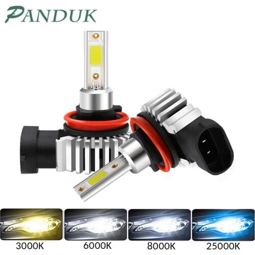 PANDUK 2PCS Car LED Headlight Bulbs 60W 12000LM H11 LED 9006 HB4 9005 HB3 H3 H7 LED H4 H1 Mini Headlight Kit Bulb Fog Car Light