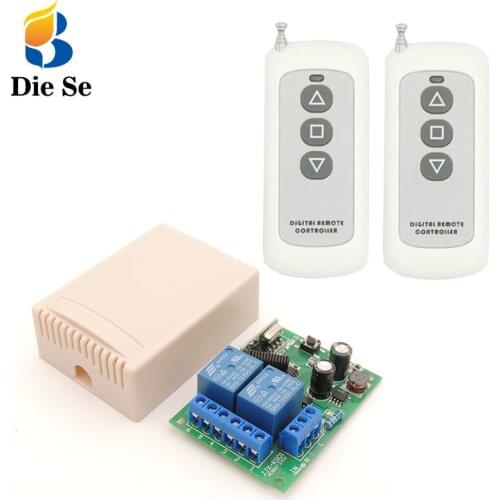 433MHz Remote Control Switch AC 110V 220V 10A 2CH rf Relay Receiver and Transmitter, for Control Motor forward and backward
