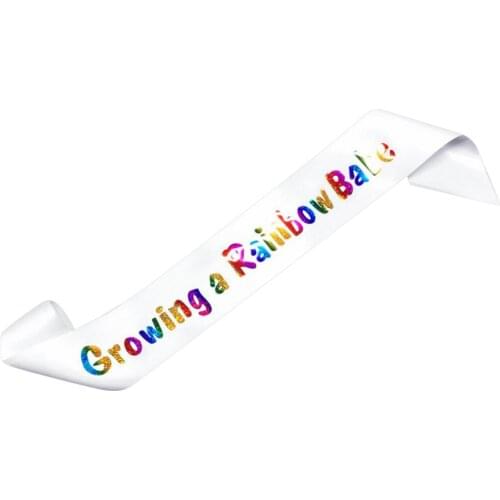 Growing a Rainbow Babe Colorful Letters Girl Satin Sash Birthday Party Sash