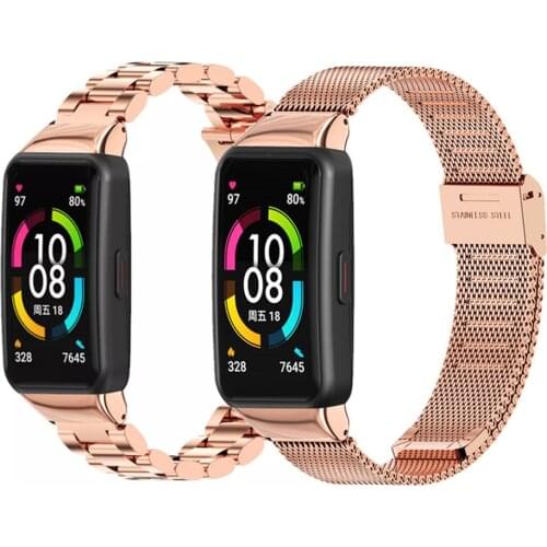 Stainless Steel Band Straps For Huawei Band 6 Smart Wristband Bracelet Replacement Watch Strap For Huawei Honor 6 Metal Correa