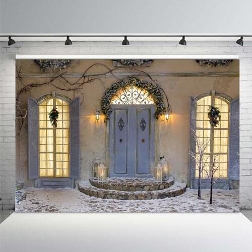 Christmas Photography Backdrop Christmas Tree Palace Stairs Decoration Photo Background Studio Photographic Backdrops Props