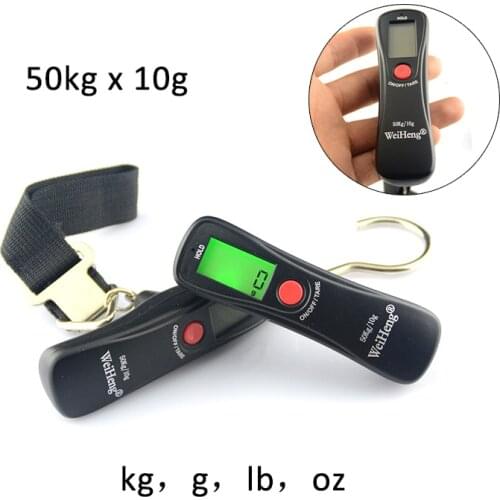 50kg/10g Accurate Poket Scale Electronic Scale Digital Hand Held Luggage Scale for Fishing Luggage Travel Suitcase Weight Balanc