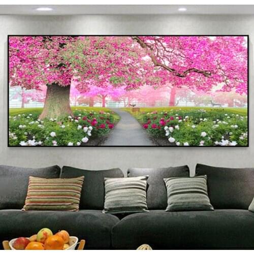 Diamond Painting Scenery Tree DIY Full Diamond Embroidery Kit Romantic Landscape Home Decoration Handmade Crafts Gift YG2599