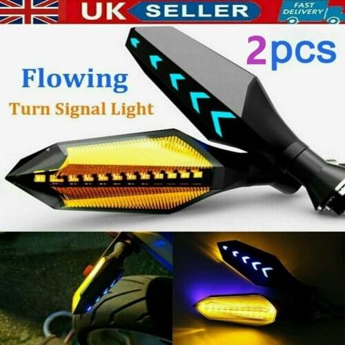 2pcs 8mm Motorcycle LED Front DRL Sequential Flowing Turn Signal Light Indicator Rear Amber Running Light Motorcycle Tail Light