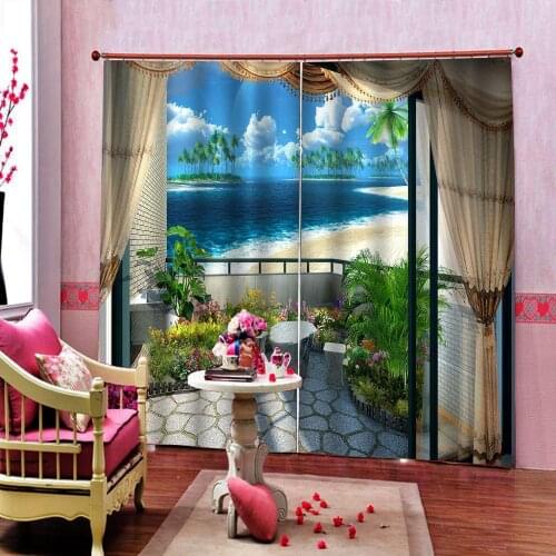 3D Blackout Curtain Kitchen Balcony scenery Photo Curtain Living Room Home interior Curtain 3D Drapes