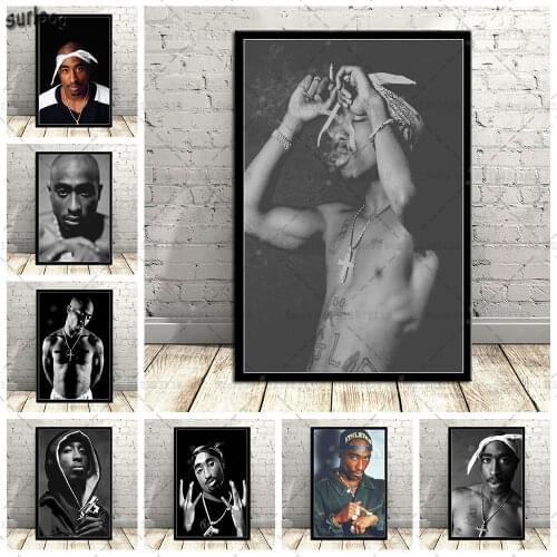 Tupac Shakur 2PAC Rapper Star Hot Poster Prints Wall Art Canvas Painting Poster Picture for Living Room Home Decoration