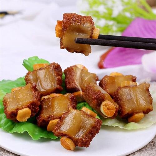 Eating victualing house bar cafe hotel restaurant dining room hall shop store decor fake simulation pork ribs steak chops model