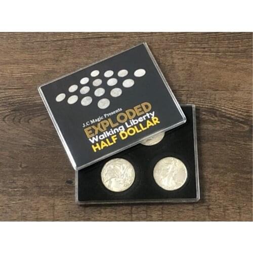 Exploded Walking Liberty Half Dollar by J.C Magic Coin Bomber Magic Tricks Stage Close Up Gimmick Props Coin Appearing Magia Fun