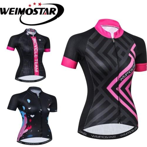 Weimostar Quick Dry Cycling Jersey Short Sleeve Girls Women MTB Bike Cycling Clothing Bicycle Ropa Maillot Ciclismo Cuff webbing