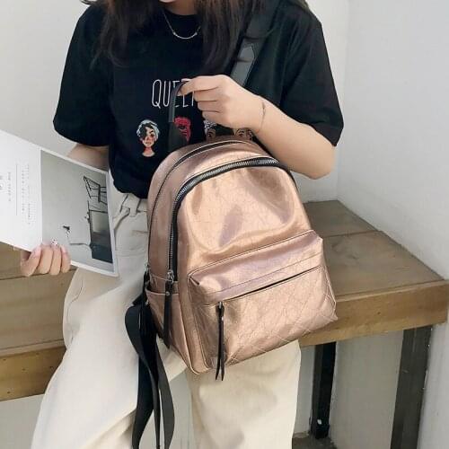 Women Backpack Hot Sale Fashion Causal Bags High Quality Lingge Female Shoulder Bag PU Leather Backpacks for Girls School Bags