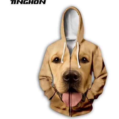 Animal Dog New Fashion Harajuku 3D Hoodies Zipper Outerwear streetwear Hooded Sweatshirt Plus Size XS-7XL 02
