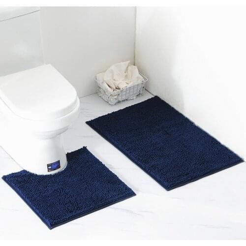 1 set bath mat bathroom rug bathroom mat Toilet mat Two piece set Chenille plush carpet Toilet absorbent mat Bathroom mat