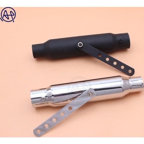 1pcs Motorcycle Chrome/Black Iron Exhaust Pipe Muffler Silencer Black Universal for Harley Cafe Racer Custom Honda
