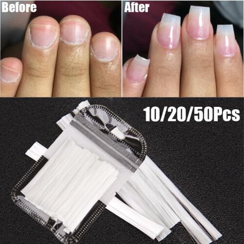 10/20/50pcs Nail Extension Tips Form Acrylic UV Gel Nail Art Fiberglass French Manicure Fiber Salon Nails Building Tools