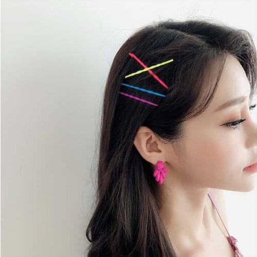 10Pcs/Pack New Women Candy Color Wave One Word Clips Metal Hair Pins Childern Teen Girls Kids Colors Bangs Clip Hair Accessories