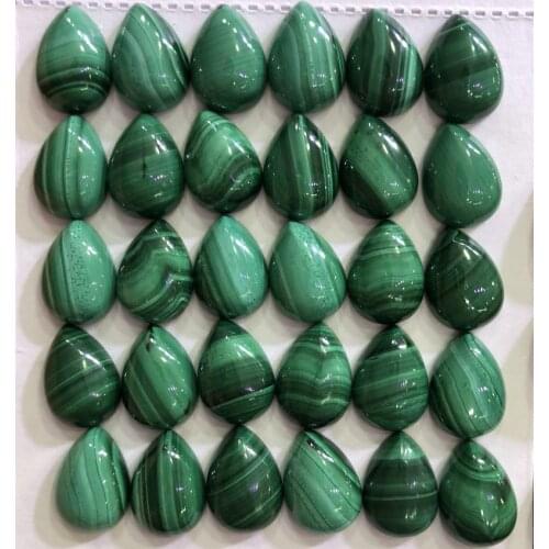 100% Natural AA Quality Malachite Gem stone Cabochon 10x14mm Pear Gem Cabochon Ring Face Pendant,10piece/pack