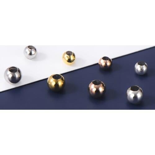 5pcs 925 Sterling Silver Round Spacer Stopper Loose Beads 3mm 4mm Plated Colorful Non-slip S925 Silver Beads DIYJewelry Findings