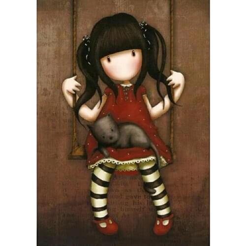 5D Poured Glue DIY Diamond Painting Kits Full Round With AB Drill Girl Embroidery Stitch Cartoon Rhinestones Home Decor Gift Art