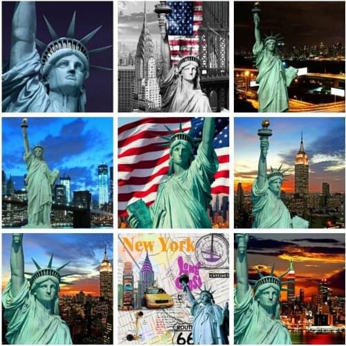 HUACAN Diamond Embroidery Stars And Stripes Full Square Diamond Painting Statue Of Liberty DIY Picture Of Rhinestone Decor Home