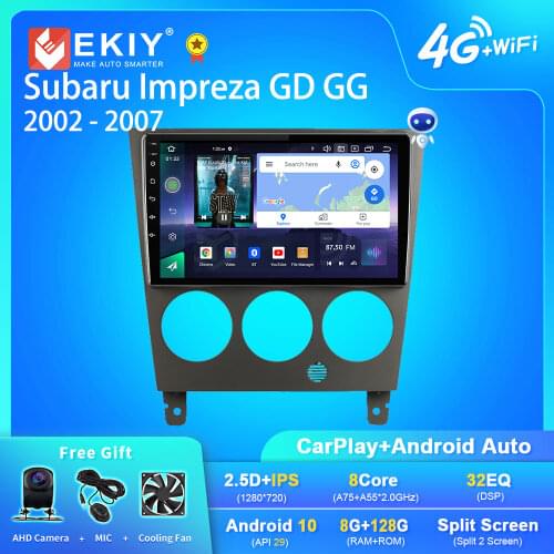 EKIY Android Car Radio For Subaru Impreza GD GG 2002-2007 Navigation GPS 1280*720 DSP Carplay Multimedia Player Auto Stereo DVD