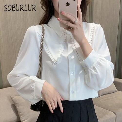Basic Chiffon Womens Shirt Blouses Long-Sleeved Top 2021Summer New Clothing Fashion White T-Shirts Tunic Plus Size Tops