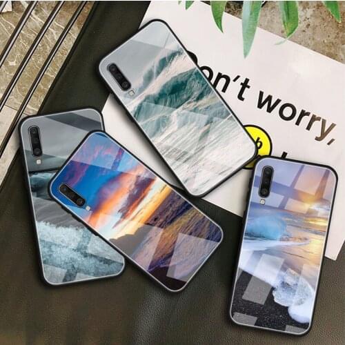 The Sea Waves Beach Tempered Glass Case For Samsung Galaxy A 10S 10E 20S 20E 30S 40 50S 60 70 80 90 6 7 8 Shell