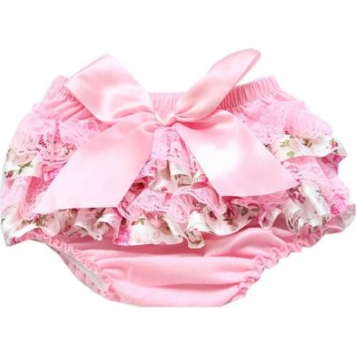 Baby Cotton Lace Bloomers Shorts Cute Baby Diaper Cover Newborn Flower Shorts Toddler Fashion Summer Satin Pants Ruffle Bloom