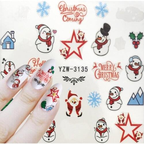 Halloween Christmas Nail Sticker Self-adhesive Simple and Convenient Snowflake Full Wraps Water Decal Manicure Decor