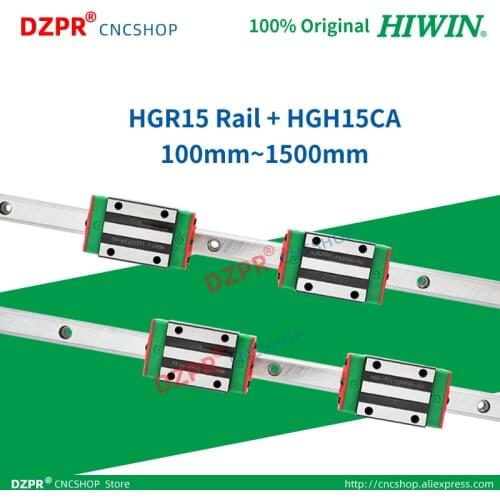 HIWIN 15mm Linear rail HGR15 HGH15CA HGW15CA Carriage 100mm 200mm 400mm 500mm 600mm 750mm 800mm 1000mm 1200mm custom length