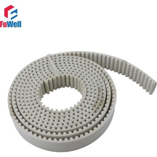 HTD White 5M Type Open Timing Belt 15/20/25/30mm Width 5mm Pitch 2M 2 Meters Length PU Synchronous Opened Timing Pulley Belts