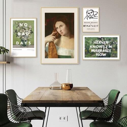 Artistic Simple Fashion Retro-Style Decorative Canvas Painting Flower Plant Quotes Posters And Prints Wall Pictures Home Decor