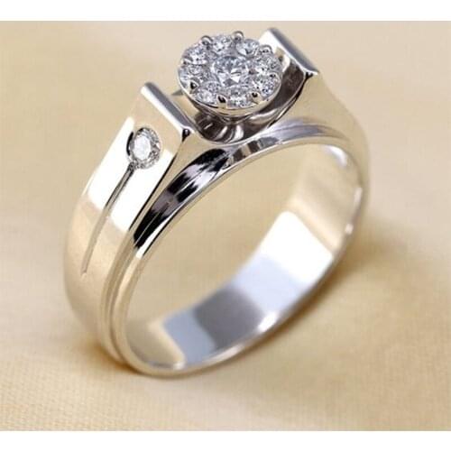 JK Classic Design Women Wedding Jewelry Bridal Band Ring Silver Color Crystal CZ Stone Engagement Party Female Simple Rings