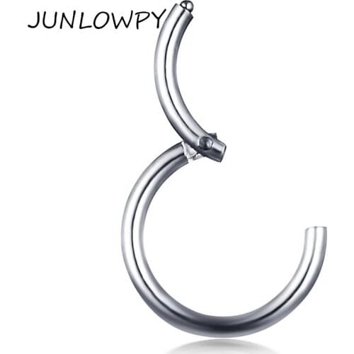 JUNLOWPY Hinged Segment Rings 16G Nose Lip Nipple Septum Cartilage Nipple Tragus Earring Clicker Captive Body Piercing Jewelry