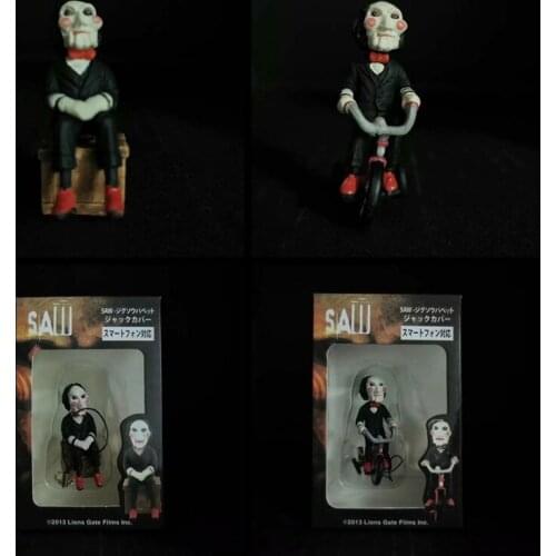 5cm Classic Horror Film Saw Billy Jigsaw Figure with Bike Box Phone Bag Key Chain Movie Model Toys Figurine Doll